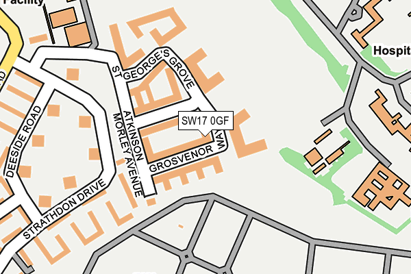 SW17 0GF map - OS OpenMap – Local (Ordnance Survey)