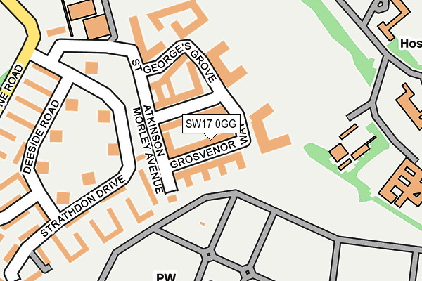 SW17 0GG map - OS OpenMap – Local (Ordnance Survey)