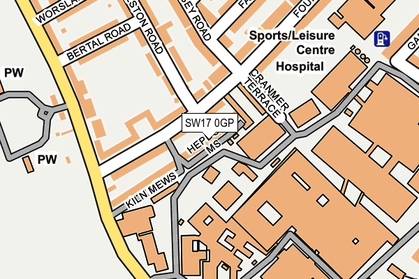 SW17 0GP map - OS OpenMap – Local (Ordnance Survey)