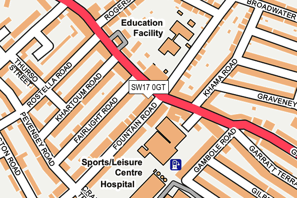 SW17 0GT map - OS OpenMap – Local (Ordnance Survey)