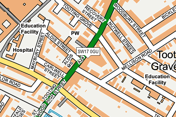 SW17 0GU map - OS OpenMap – Local (Ordnance Survey)