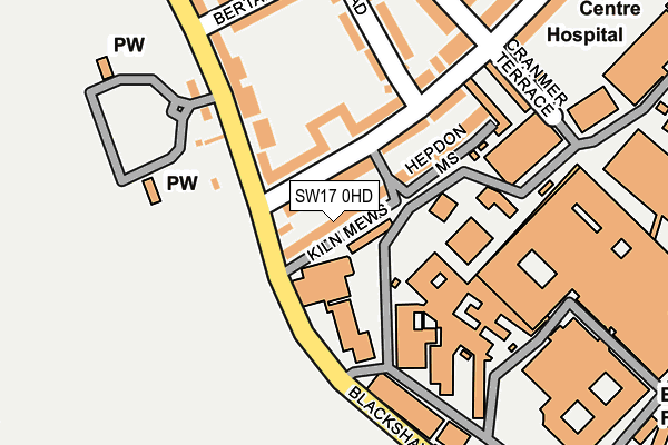 SW17 0HD map - OS OpenMap – Local (Ordnance Survey)