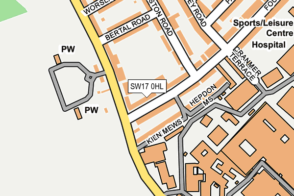 SW17 0HL map - OS OpenMap – Local (Ordnance Survey)