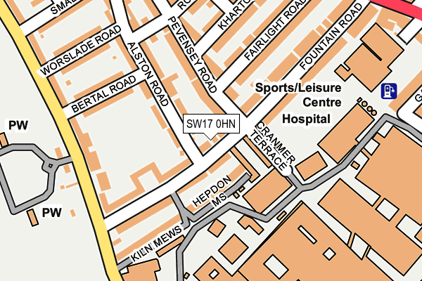 SW17 0HN map - OS OpenMap – Local (Ordnance Survey)