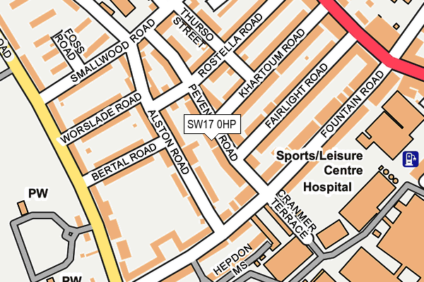 SW17 0HP map - OS OpenMap – Local (Ordnance Survey)