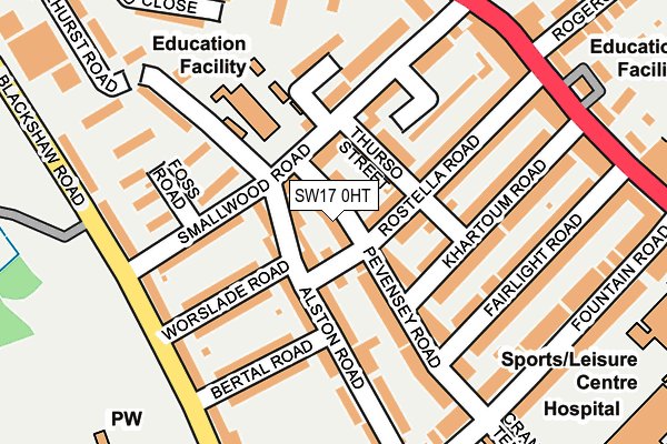 SW17 0HT map - OS OpenMap – Local (Ordnance Survey)