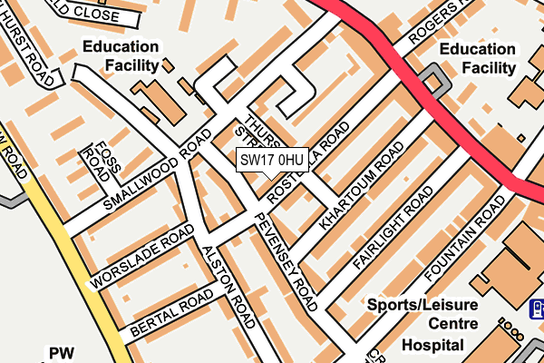 SW17 0HU map - OS OpenMap – Local (Ordnance Survey)