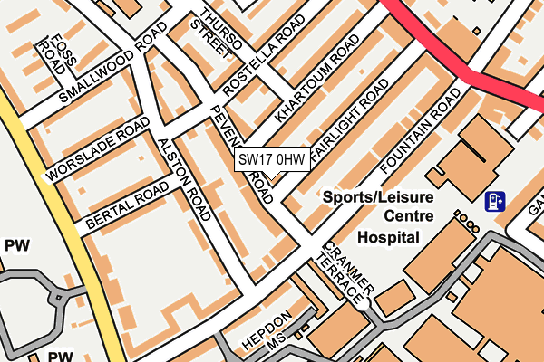 SW17 0HW map - OS OpenMap – Local (Ordnance Survey)