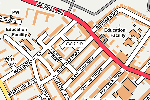 SW17 0HY map - OS OpenMap – Local (Ordnance Survey)