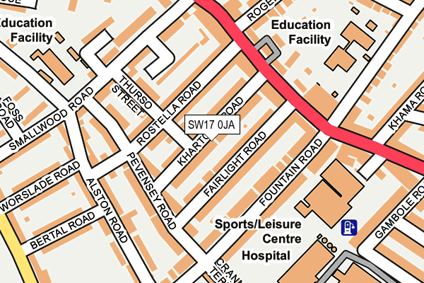 SW17 0JA map - OS OpenMap – Local (Ordnance Survey)