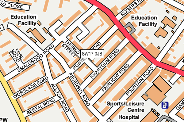 SW17 0JB map - OS OpenMap – Local (Ordnance Survey)