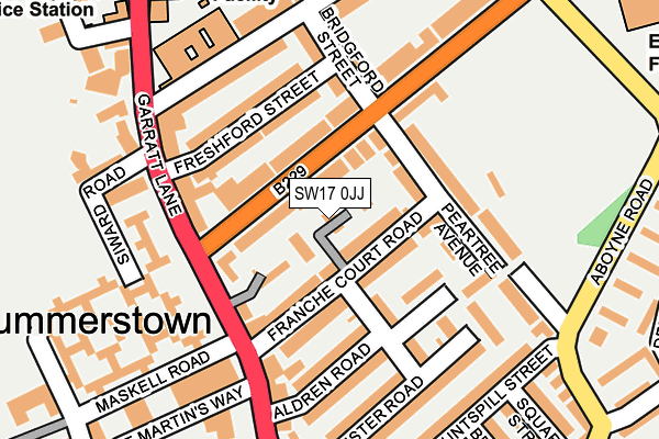 SW17 0JJ map - OS OpenMap – Local (Ordnance Survey)