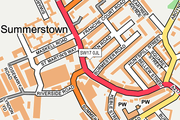 SW17 0JL map - OS OpenMap – Local (Ordnance Survey)