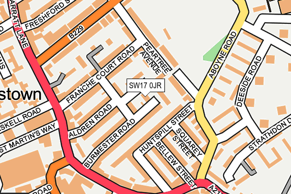 SW17 0JR map - OS OpenMap – Local (Ordnance Survey)