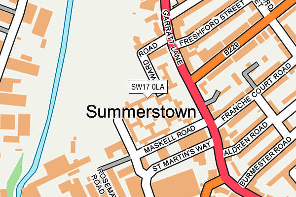 SW17 0LA map - OS OpenMap – Local (Ordnance Survey)