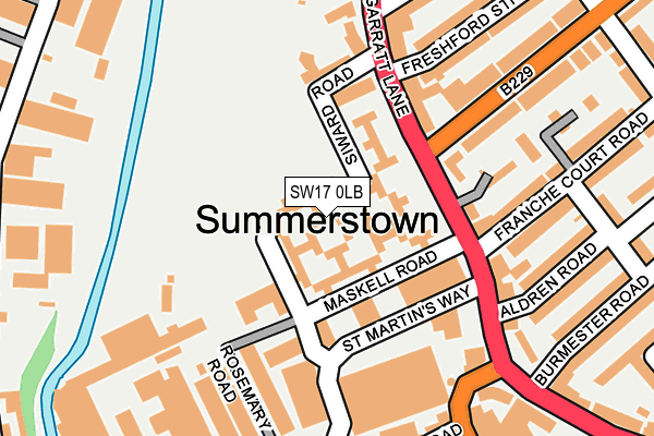 SW17 0LB map - OS OpenMap – Local (Ordnance Survey)