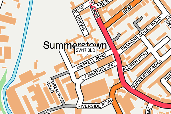 SW17 0LD map - OS OpenMap – Local (Ordnance Survey)