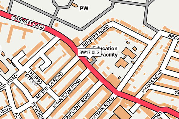 SW17 0LS map - OS OpenMap – Local (Ordnance Survey)