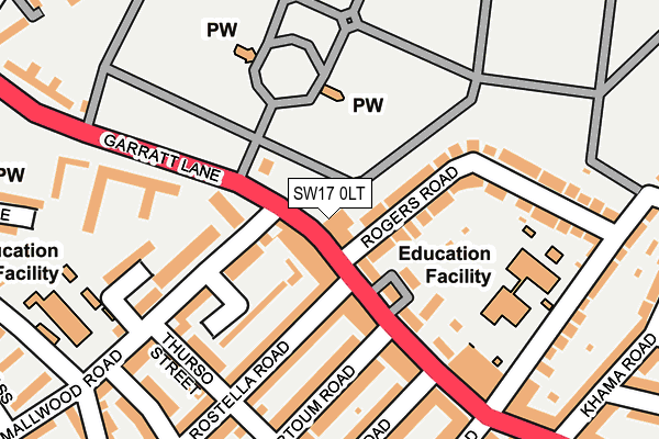 SW17 0LT map - OS OpenMap – Local (Ordnance Survey)
