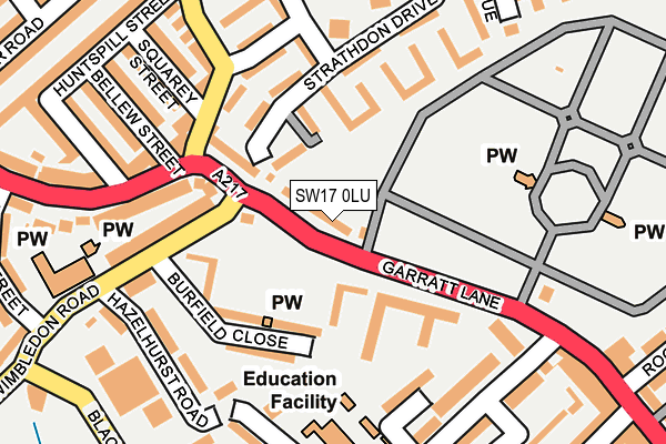 SW17 0LU map - OS OpenMap – Local (Ordnance Survey)