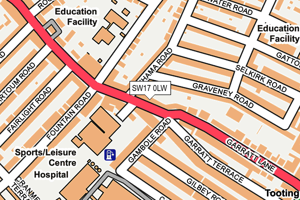 SW17 0LW map - OS OpenMap – Local (Ordnance Survey)