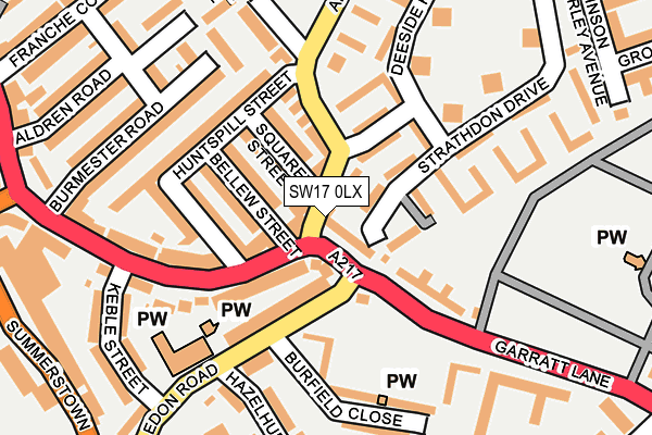 SW17 0LX map - OS OpenMap – Local (Ordnance Survey)