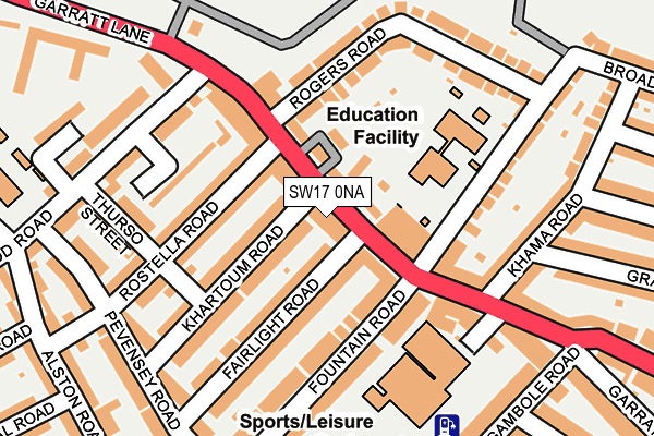 SW17 0NA map - OS OpenMap – Local (Ordnance Survey)