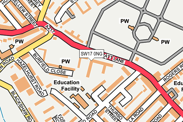 SW17 0NG map - OS OpenMap – Local (Ordnance Survey)