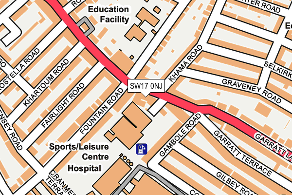 SW17 0NJ map - OS OpenMap – Local (Ordnance Survey)