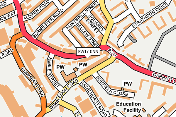 SW17 0NN map - OS OpenMap – Local (Ordnance Survey)