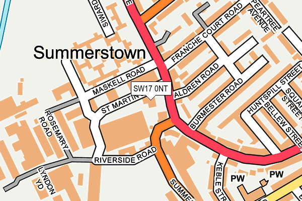 SW17 0NT map - OS OpenMap – Local (Ordnance Survey)
