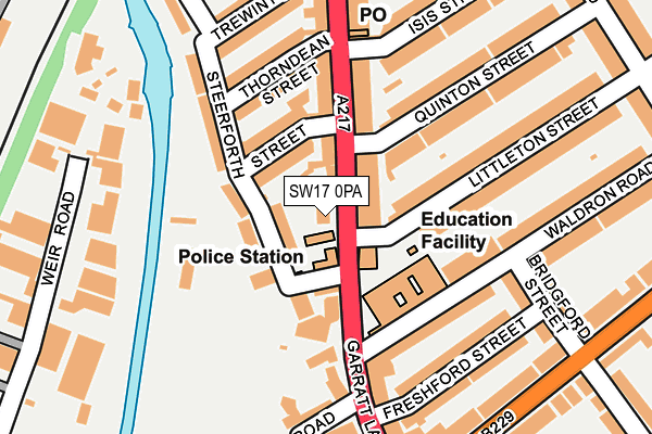 SW17 0PA map - OS OpenMap – Local (Ordnance Survey)