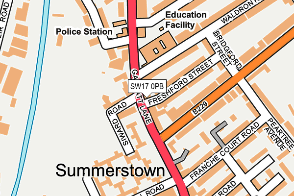 SW17 0PB map - OS OpenMap – Local (Ordnance Survey)