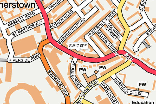 SW17 0PF map - OS OpenMap – Local (Ordnance Survey)