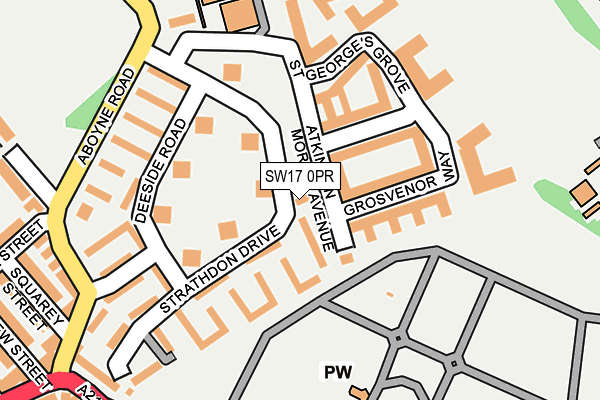 SW17 0PR map - OS OpenMap – Local (Ordnance Survey)