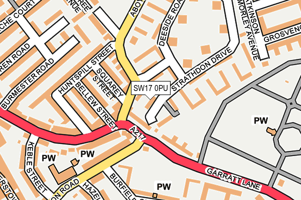 SW17 0PU map - OS OpenMap – Local (Ordnance Survey)