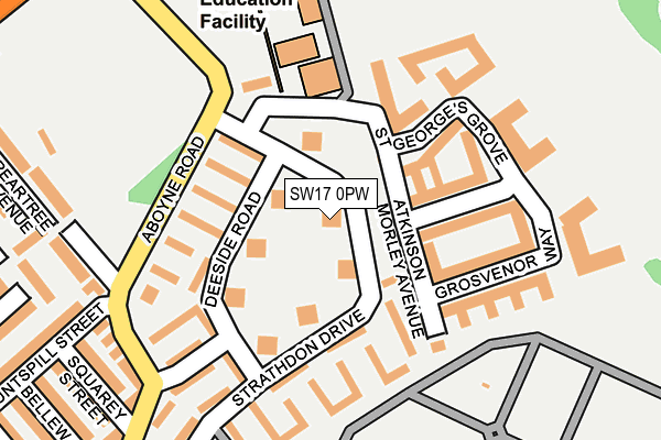 SW17 0PW map - OS OpenMap – Local (Ordnance Survey)