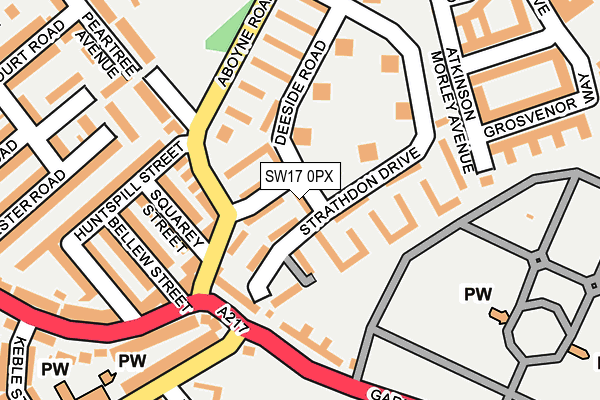 SW17 0PX map - OS OpenMap – Local (Ordnance Survey)