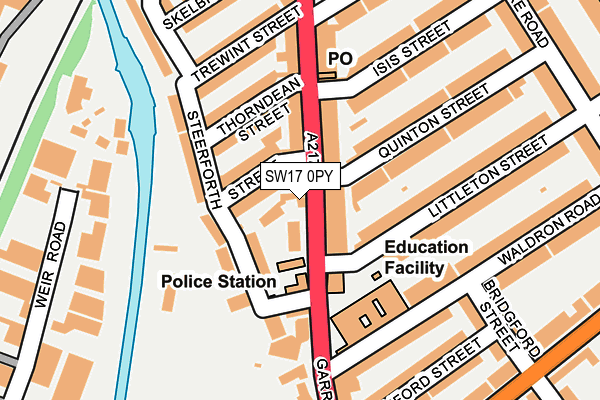 SW17 0PY map - OS OpenMap – Local (Ordnance Survey)