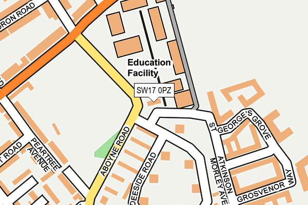 SW17 0PZ map - OS OpenMap – Local (Ordnance Survey)