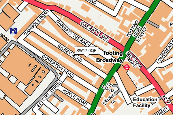 SW17 0QF map - OS OpenMap – Local (Ordnance Survey)