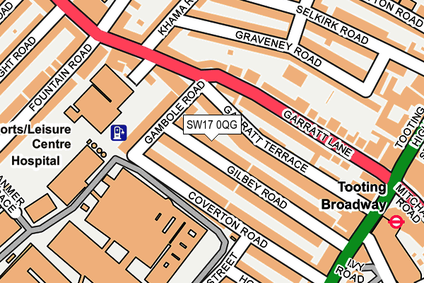 SW17 0QG map - OS OpenMap – Local (Ordnance Survey)