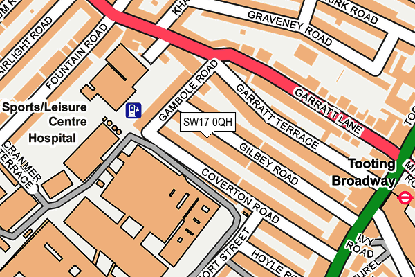 SW17 0QH map - OS OpenMap – Local (Ordnance Survey)