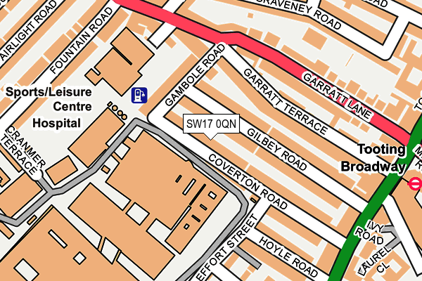 SW17 0QN map - OS OpenMap – Local (Ordnance Survey)