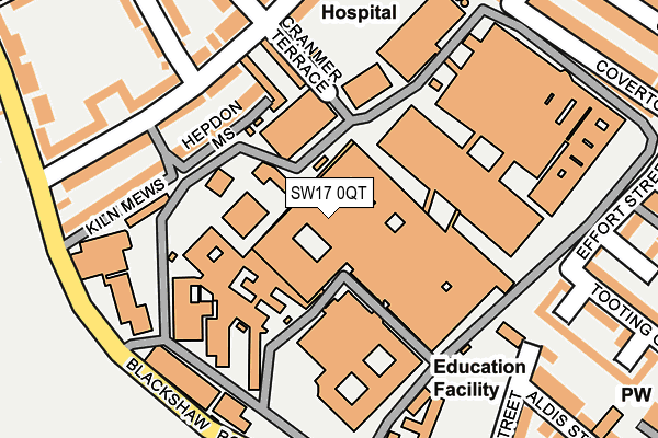 SW17 0QT map - OS OpenMap – Local (Ordnance Survey)