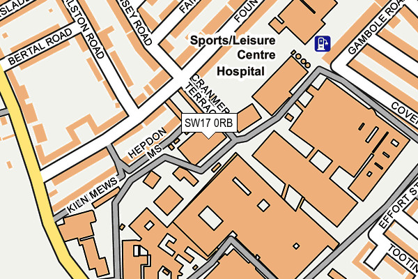 SW17 0RB map - OS OpenMap – Local (Ordnance Survey)