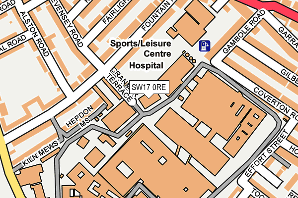 SW17 0RE map - OS OpenMap – Local (Ordnance Survey)