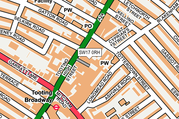 SW17 0RH map - OS OpenMap – Local (Ordnance Survey)