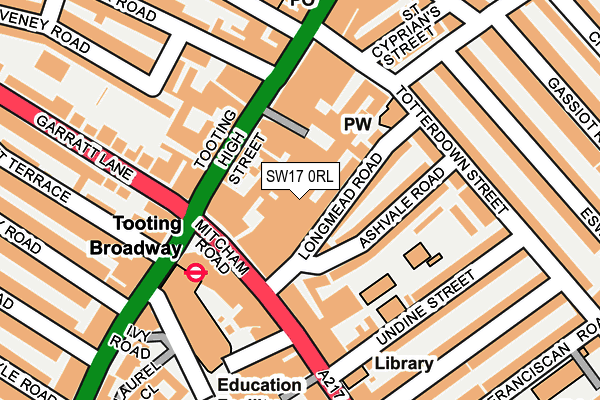 SW17 0RL map - OS OpenMap – Local (Ordnance Survey)