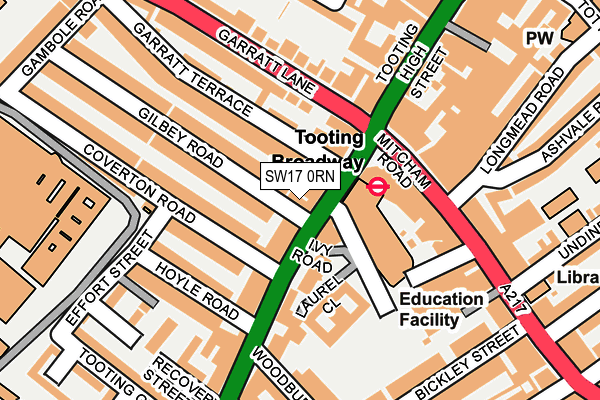 SW17 0RN map - OS OpenMap – Local (Ordnance Survey)